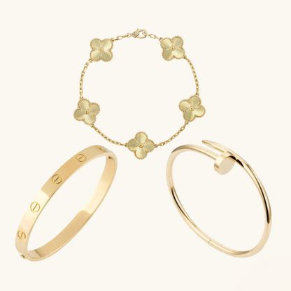 3-Piece Bracelet Set - Gold