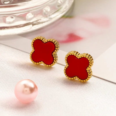 CLOVER | Red Earrings