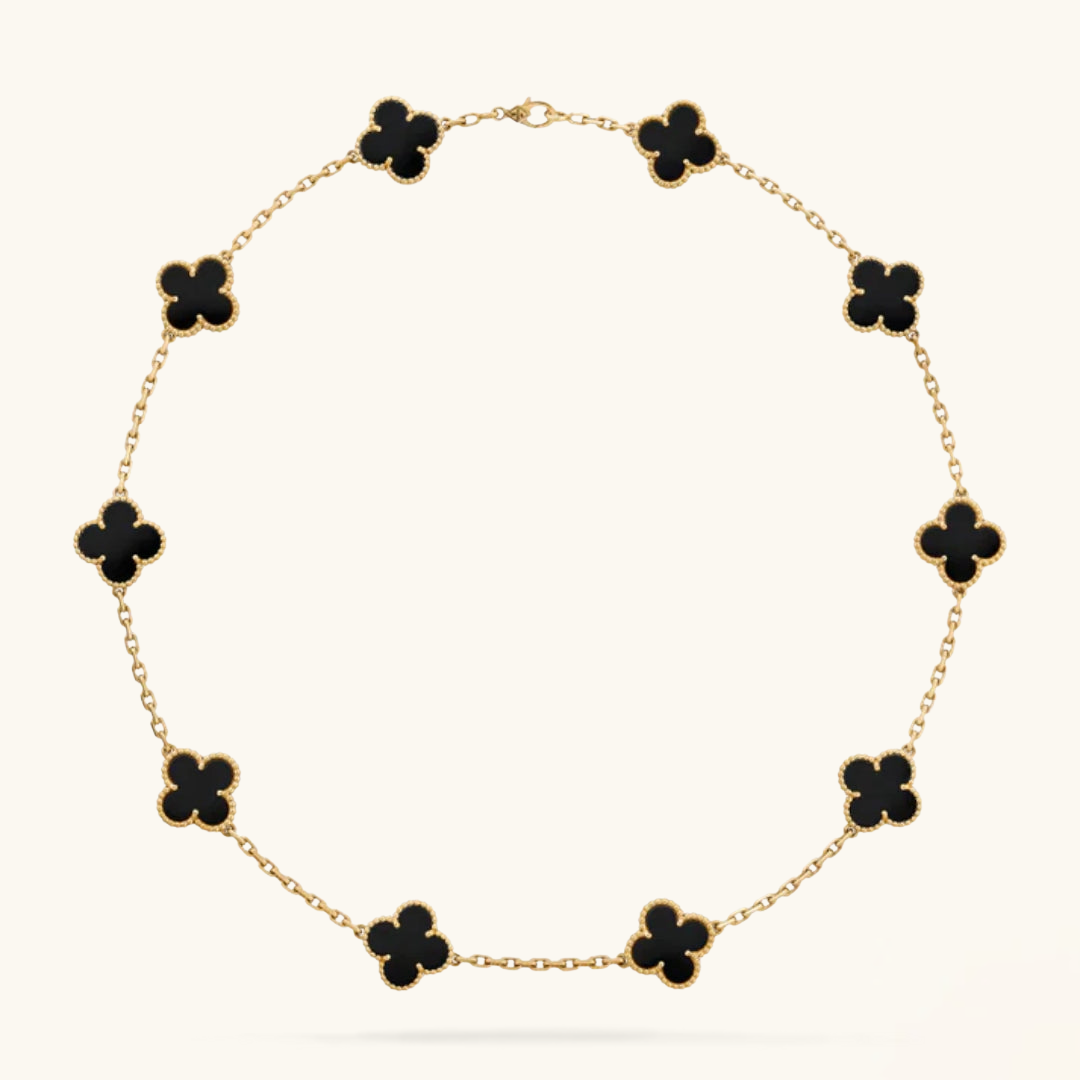 CLOVER | 10 Motive Black Necklace