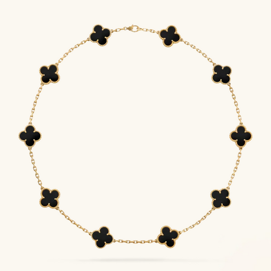 CLOVER | 10 Motive Black Necklace