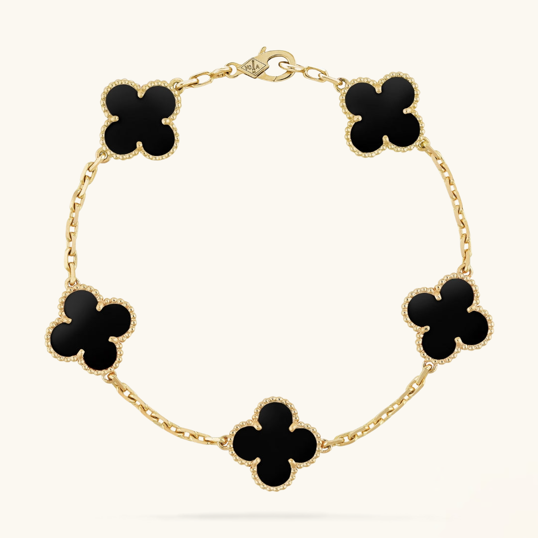 CLOVER | Black/Gold Bracelet