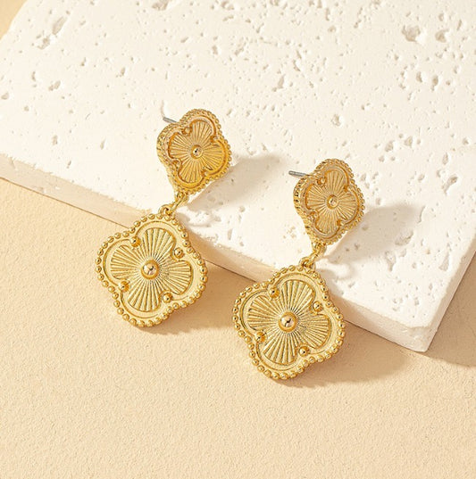 CLOVER | Gold Double Earrings