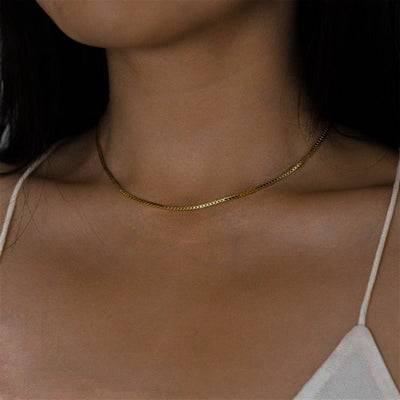 Danica Box Chain Gold Necklace