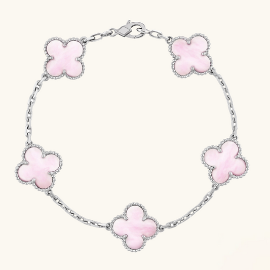 CLOVER | Pink/Silver Bracelet