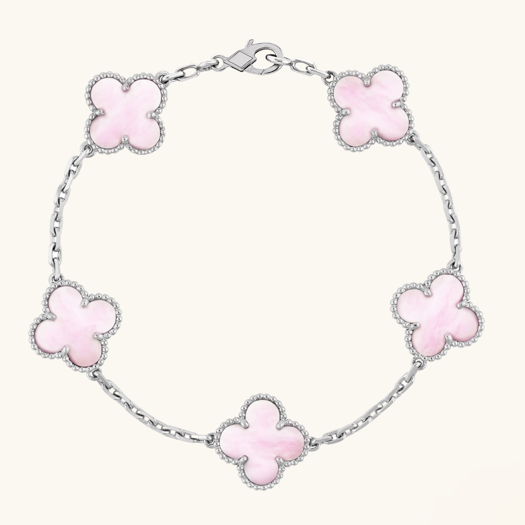 CLOVER | Pink/Silver Bracelet