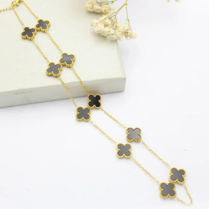 CLOVER | 10 Motive Black Necklace