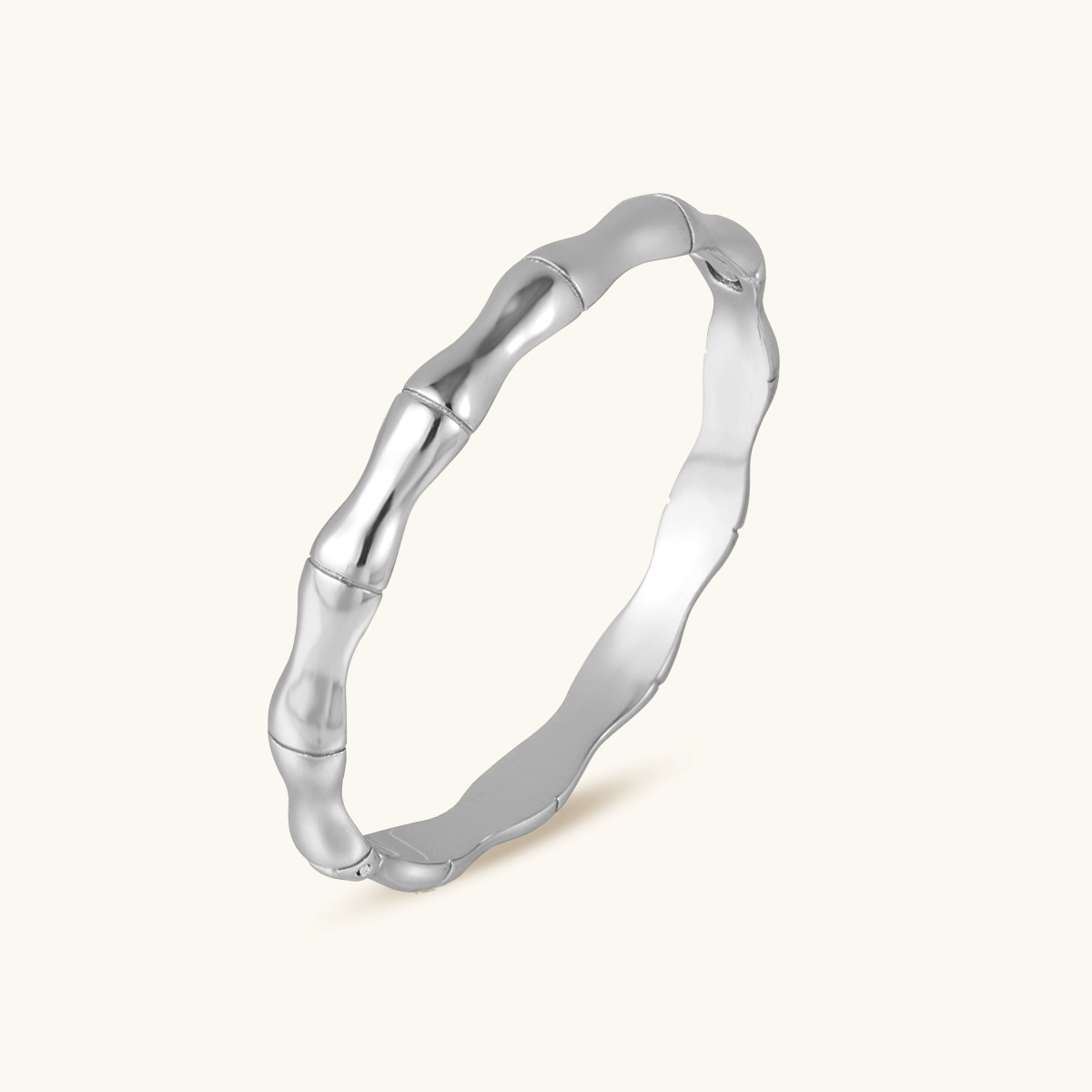 Bamboo Bangle Bracelet  - Silver