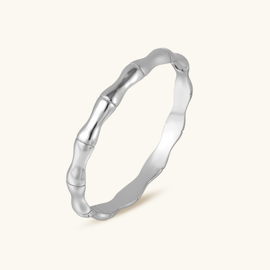 Bamboo Bangle Bracelet  - Silver