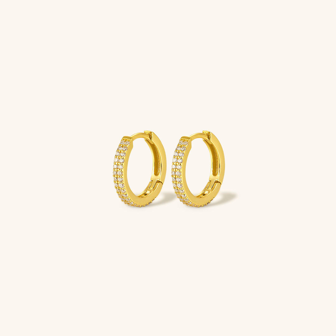 Cathy Paved Hoop Earrings