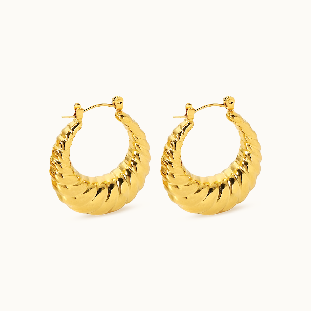 Croissant Hoop Earrings - Gold