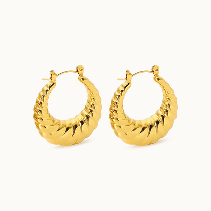 Croissant Hoop Earrings - Gold