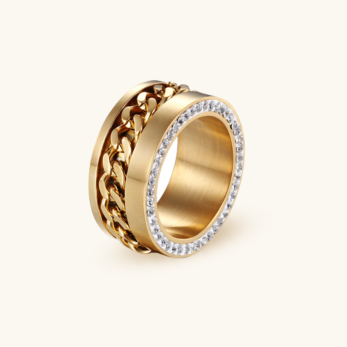 Cuban Stone Layered Ring - Gold 