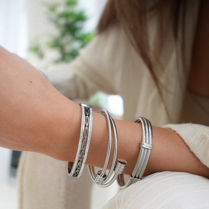 Twister Bangle Bracelet - Silver