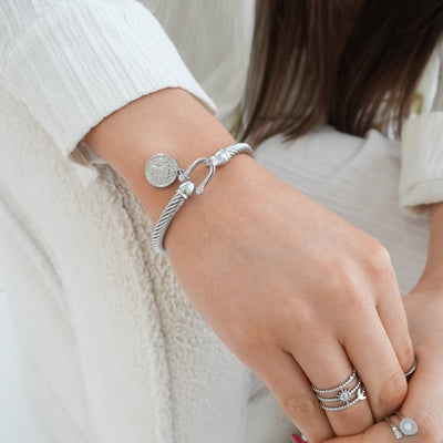 Coin Pendant Bracelet - Silver