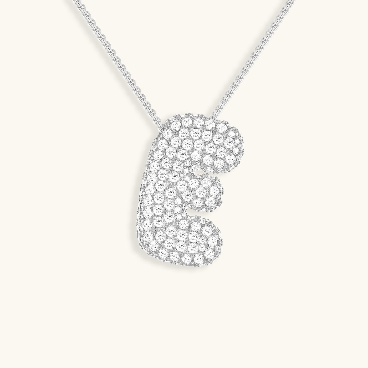 Bubble Initial Diamond Necklace