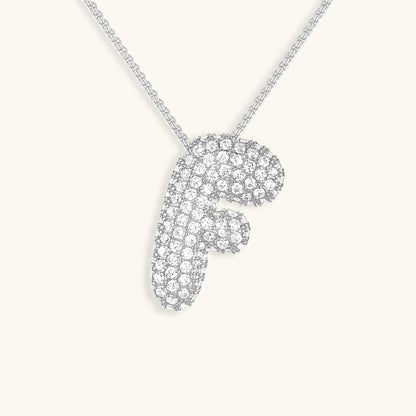 Bubble Initial Diamond Necklace