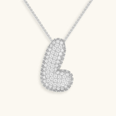 Bubble Initial Diamond Necklace