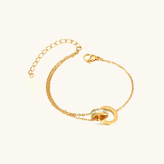 Latin Linked Rings Bracelet - Gold