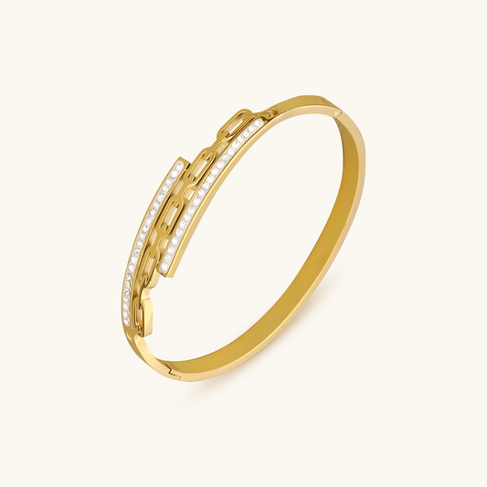 Margot Stone Bangle Bracelet - Gold