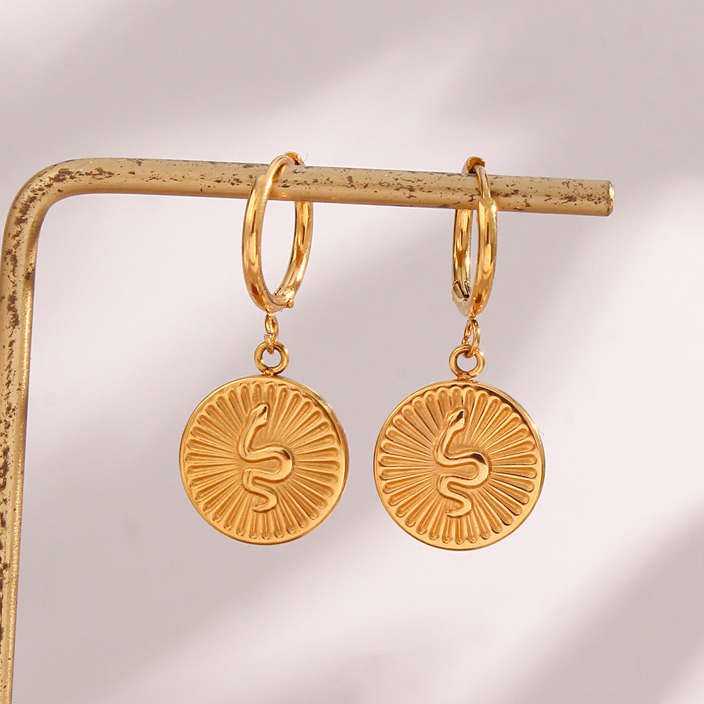 Eliana Serpent Coin Earrings