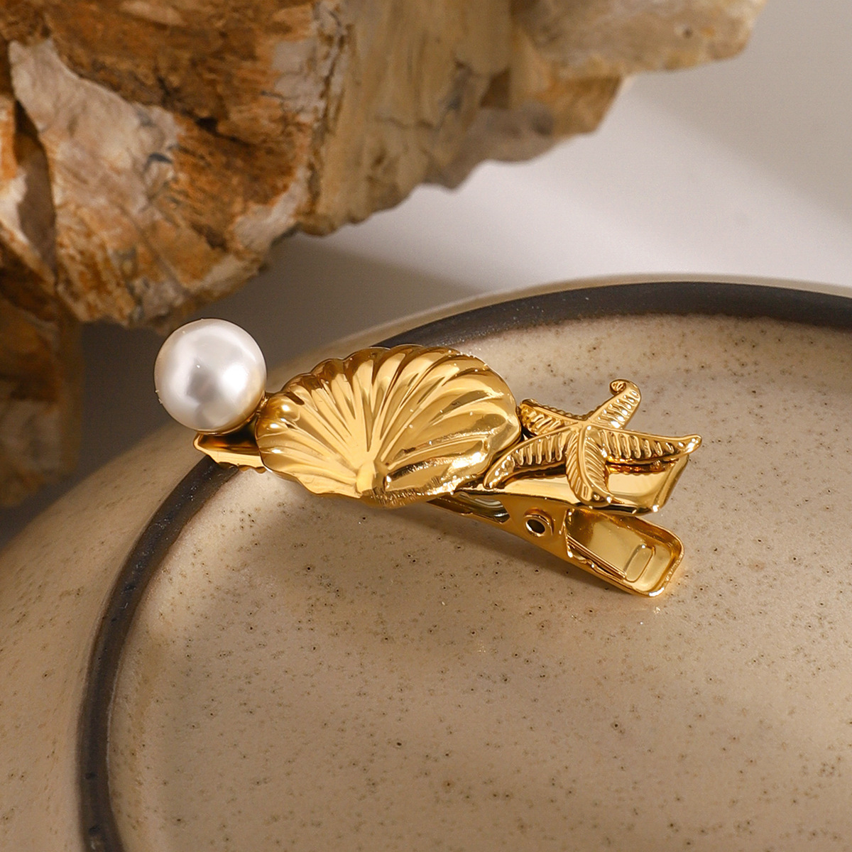 Tidal Treasures Gold Hair Clip