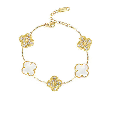 CLOVER | White/Gold Bracelet Prestige