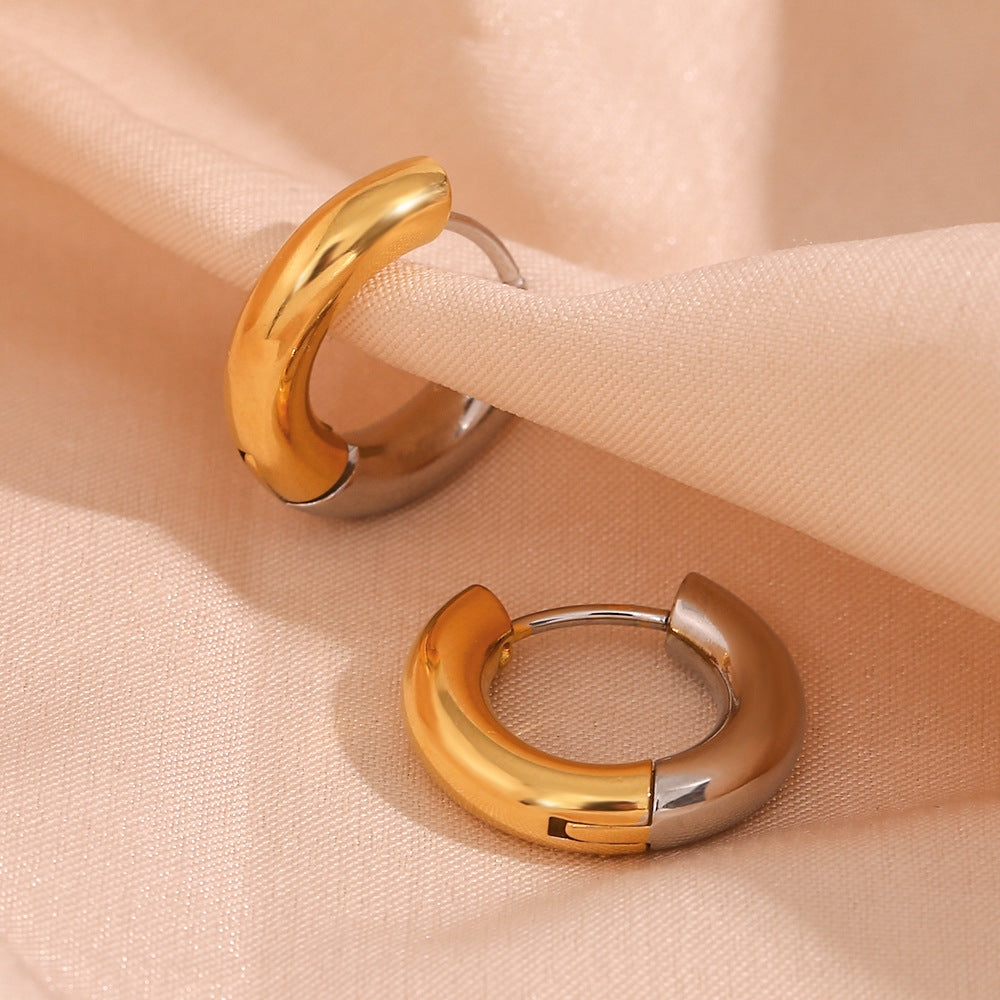 Ingrid Dual Tone Hoop Earring