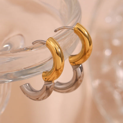 Ingrid Dual Tone Hoop Earring