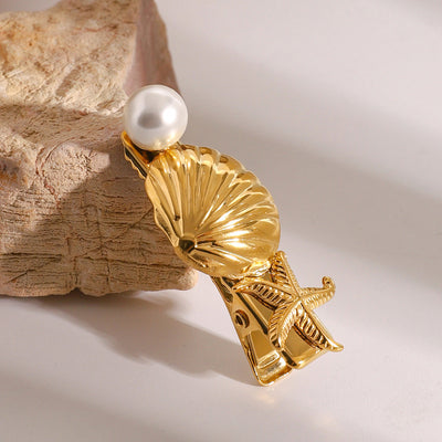 Tidal Treasures Gold Hair Clip