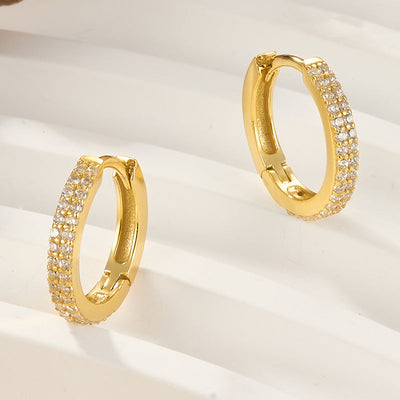 Cathy Paved Hoop Earrings