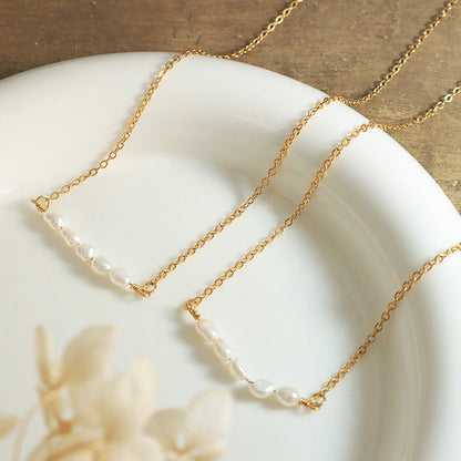 Fleur Freshwater Pearl Gold Necklace