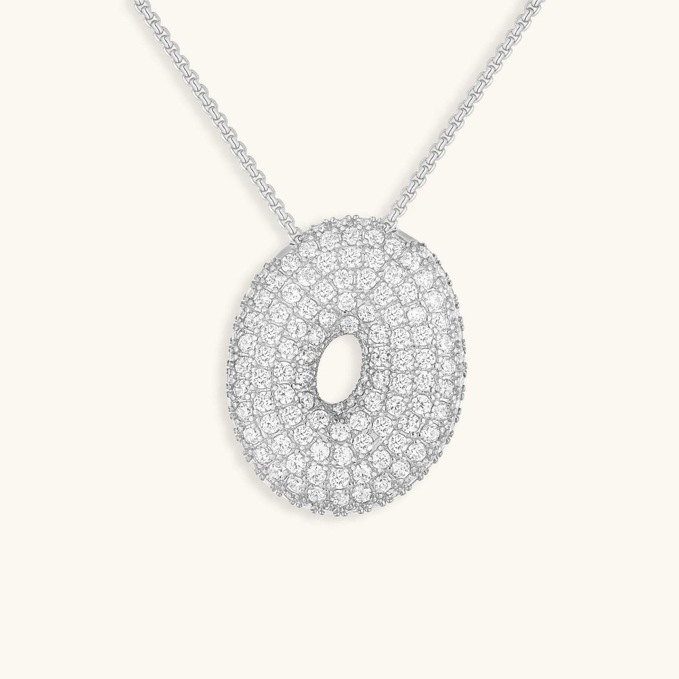 Bubble Initial Diamond Necklace