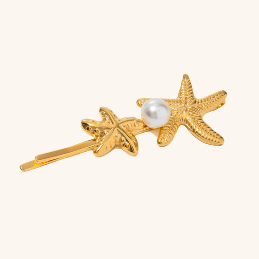 Twin Starfish Freshwater Pearl French Pin