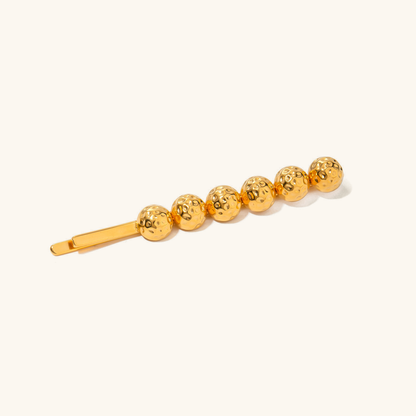 Coral Beads Gold French Pin