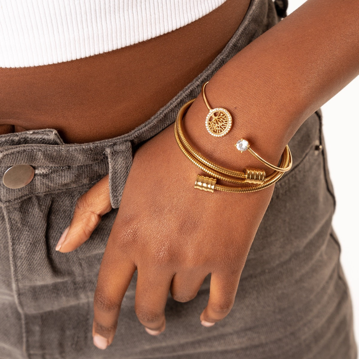 Twister Bangle Bracelet - Gold