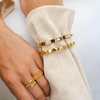 Cubic Stone Bracelet - Gold