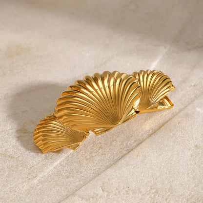 Tidal Sea Shell Gold Hair Clip