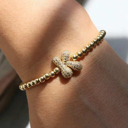 Bubble Initial Diamond Bracelet