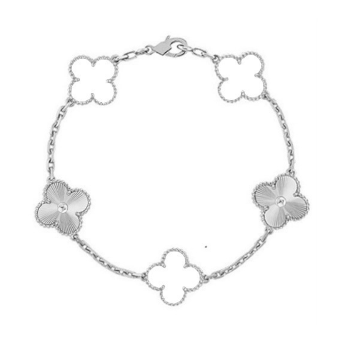 CLOVER | White/Silver Bracelet