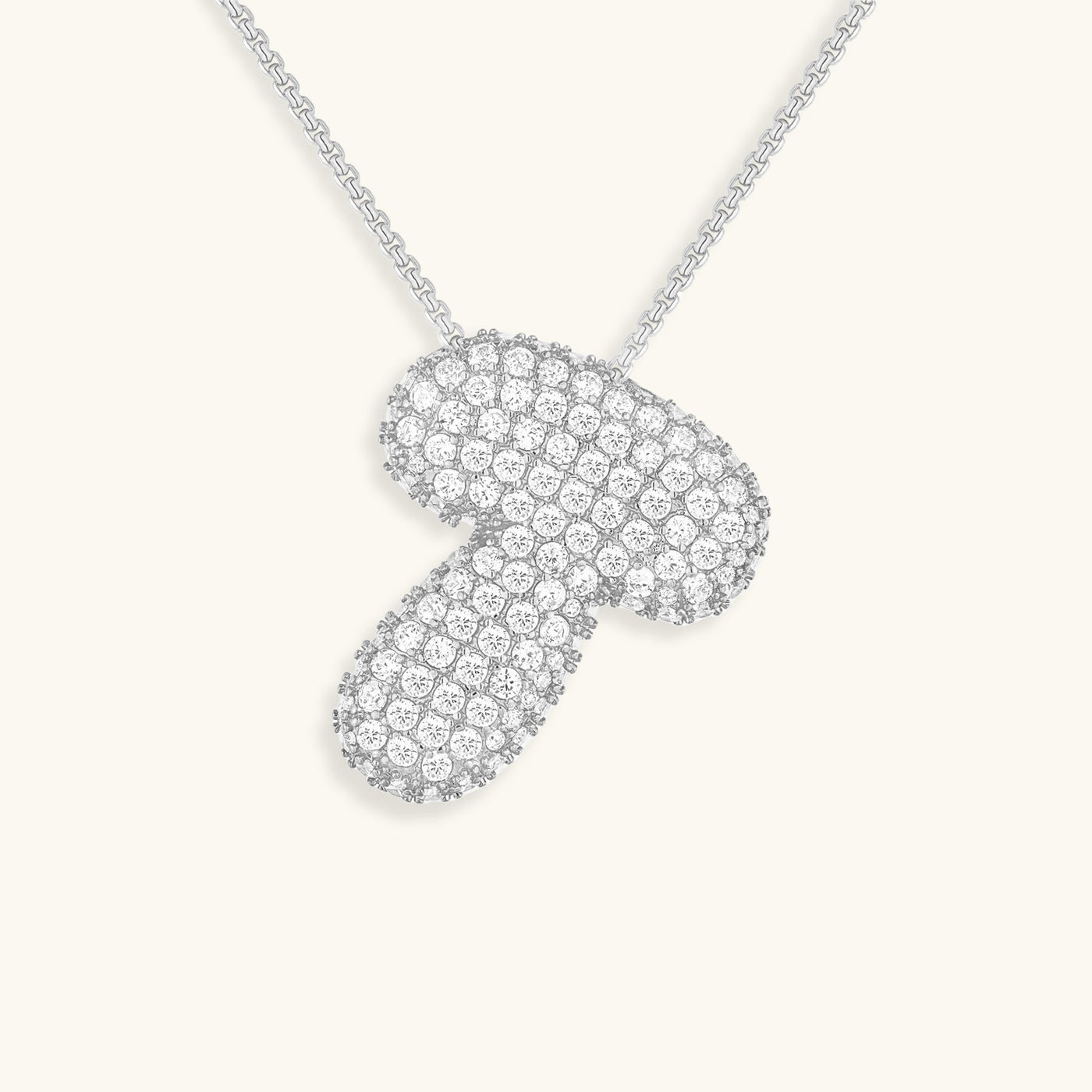 Bubble Initial Diamond Necklace