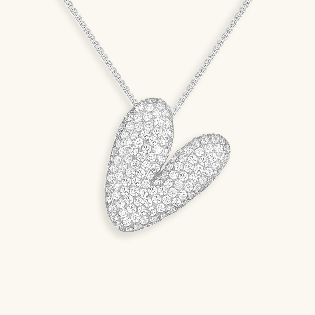 Bubble Initial Diamond Necklace