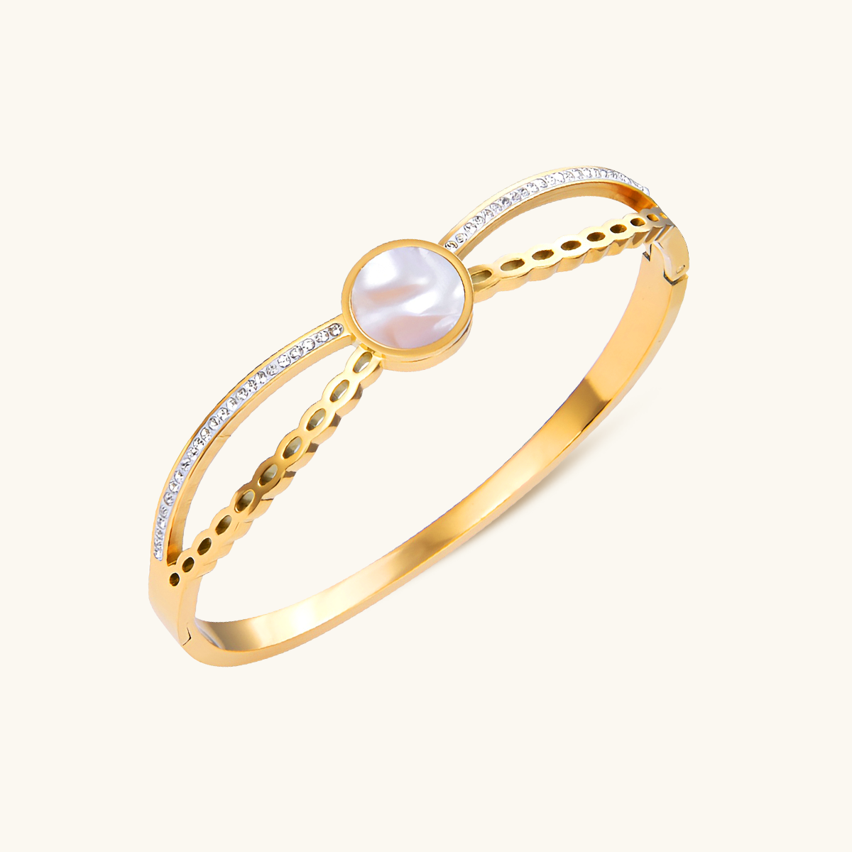 Venus Stone Bangle Bracelet - Gold