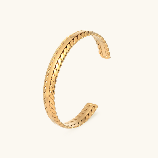 Woven Leaves Bangle - 18k Gold Plated