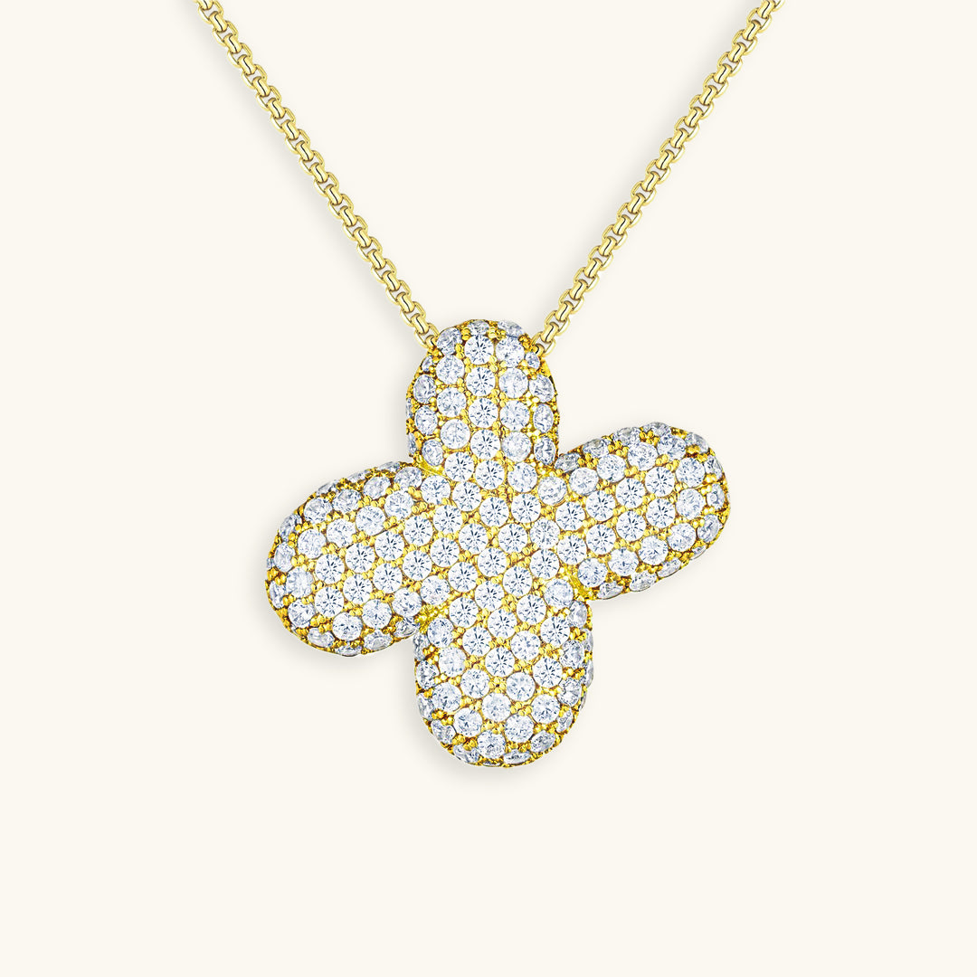 Bubble Initial Diamond Necklace