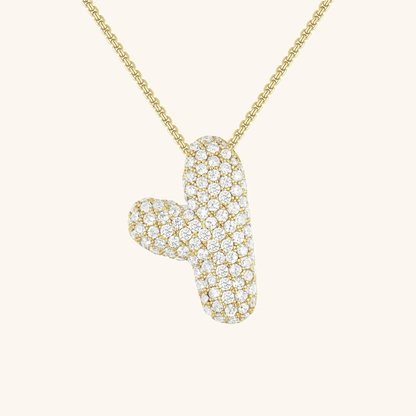 Bubble Initial Diamond Necklace