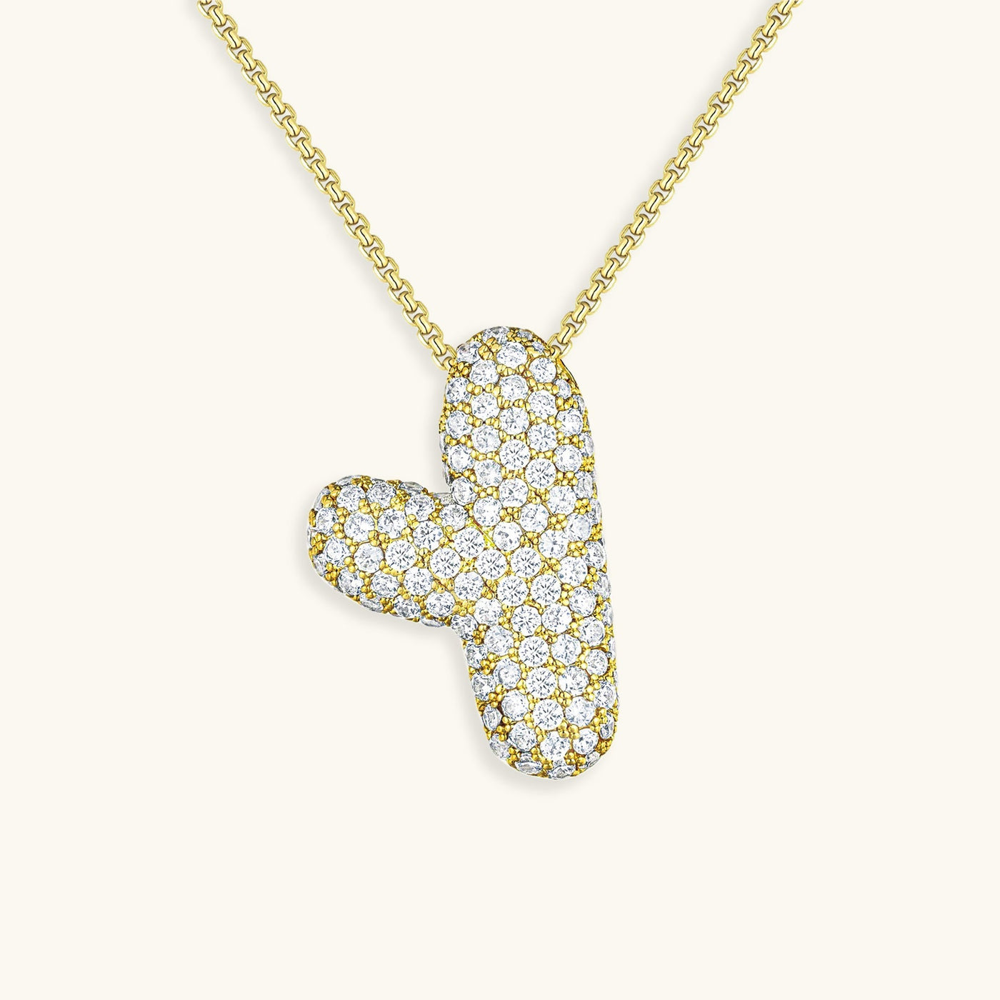 Bubble Initial Diamond Necklace