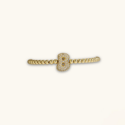 Bubble Initial Diamond Bracelet