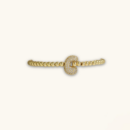 Bubble Initial Diamond Bracelet