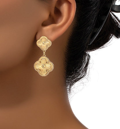 CLOVER | Gold Double Earrings