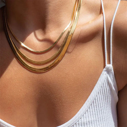 Elizabeth Gold Herringbone Necklace